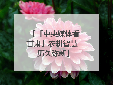 「中央媒体看甘肃」农耕智慧 历久弥新