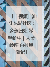 「视频」汕头东湖社区：乡愁归处 希望新生｜大美岭南·百村焕新记