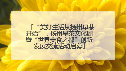 “美好生活从扬州早茶开始”，扬州早茶文化周暨“世界美食之都”创新发展交流活动启幕