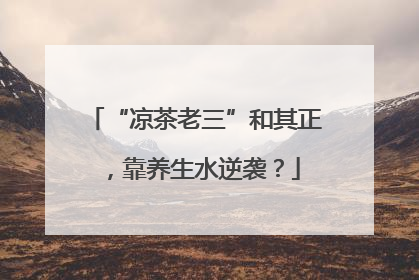 “凉茶老三”和其正，靠养生水逆袭？