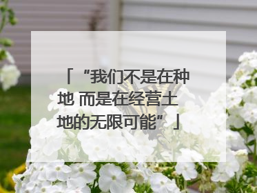 “我们不是在种地 而是在经营土地的无限可能”