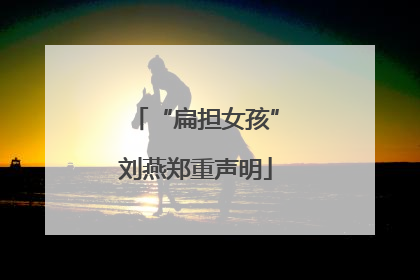 “扁担女孩”刘燕郑重声明