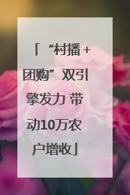 “村播＋团购”双引擎发力 带动10万农户增收