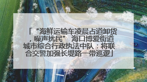 “海鲜运输车凌晨占道卸货，噪声扰民” 海口博爱街道城市综合行政执法中队：将联合交警加强长堤路一带巡逻