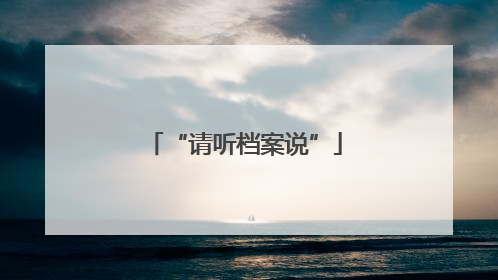 “请听档案说”
