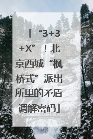 “3+3+X”！北京西城“枫桥式”派出所里的矛盾调解密码