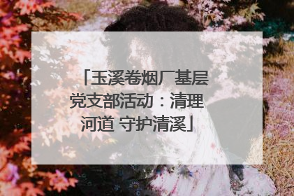玉溪卷烟厂基层党支部活动：清理河道 守护清溪