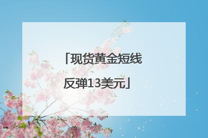 现货黄金短线反弹13美元