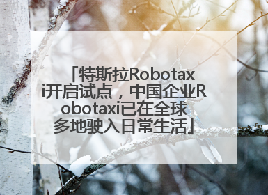 特斯拉Robotaxi开启试点，中国企业Robotaxi已在全球多地驶入日常生活