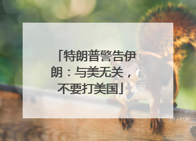 特朗普警告伊朗：与美无关，不要打美国