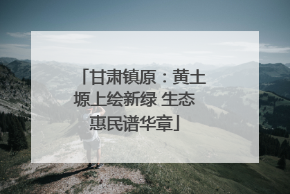甘肃镇原：黄土塬上绘新绿 生态惠民谱华章