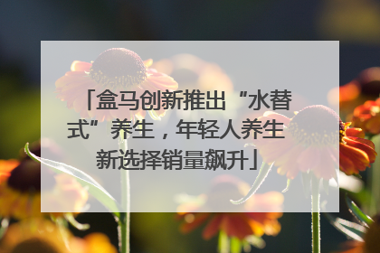 盒马创新推出“水替式”养生，年轻人养生新选择销量飙升