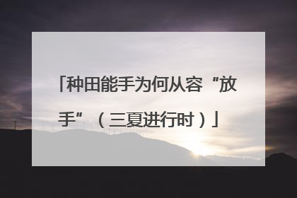 种田能手为何从容“放手”（三夏进行时）