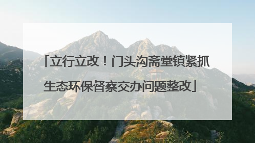 立行立改！门头沟斋堂镇紧抓生态环保督察交办问题整改