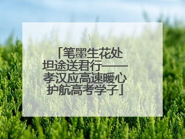 笔墨生花处 坦途送君行——孝汉应高速暖心护航高考学子