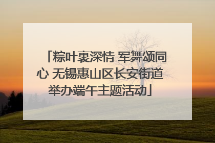 粽叶裹深情 军舞颂同心 无锡惠山区长安街道举办端午主题活动