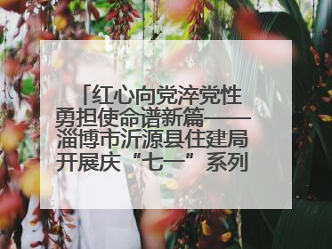 红心向党淬党性 勇担使命谱新篇——淄博市沂源县住建局开展庆“七一”系列主题活动