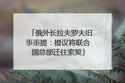 俄外长拉夫罗夫旧事重提：提议将联合国总部迁往索契