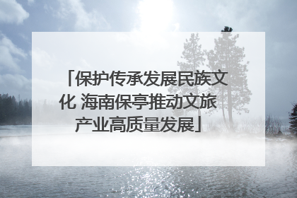 保护传承发展民族文化 海南保亭推动文旅产业高质量发展
