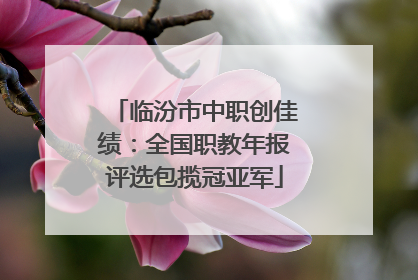 临汾市中职创佳绩：全国职教年报评选包揽冠亚军