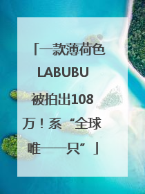 一款薄荷色LABUBU被拍出108万！系“全球唯一一只”