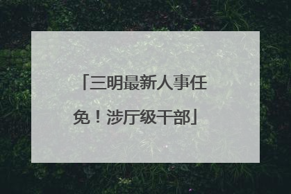 三明最新人事任免！涉厅级干部