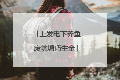 上发电下养鱼 废坑塘巧生金