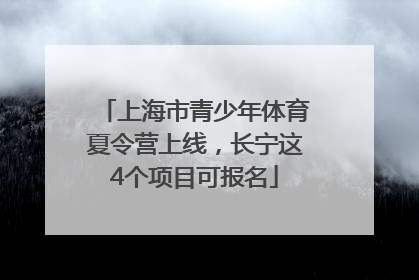 上海市青少年体育夏令营上线，长宁这4个项目可报名