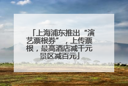 上海浦东推出“演艺票根券”，上传票根，最高酒店减千元景区减百元