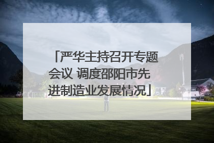 严华主持召开专题会议 调度邵阳市先进制造业发展情况