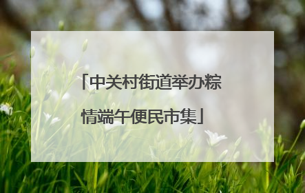 中关村街道举办粽情端午便民市集