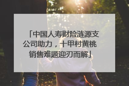 中国人寿财险涟源支公司助力，十甲村黄桃销售难题迎刃而解