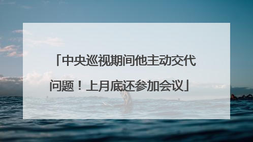 中央巡视期间他主动交代问题！上月底还参加会议