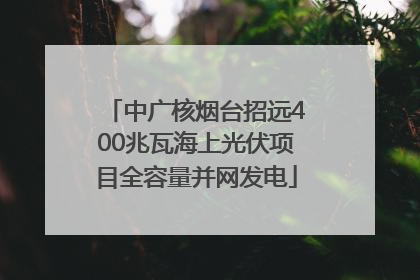 中广核烟台招远400兆瓦海上光伏项目全容量并网发电