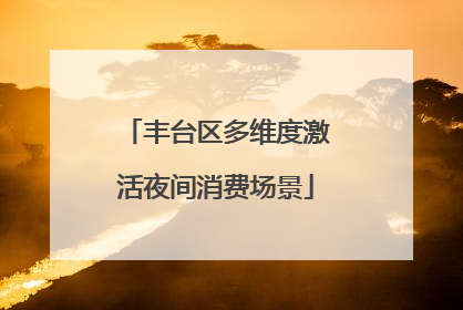 丰台区多维度激活夜间消费场景