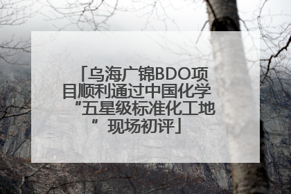 乌海广锦BDO项目顺利通过中国化学“五星级标准化工地”现场初评