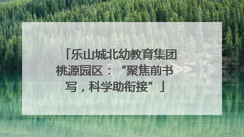 乐山城北幼教育集团桃源园区：“聚焦前书写，科学助衔接”