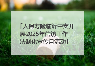 人保寿险临沂中支开展2025年信访工作法制化宣传月活动