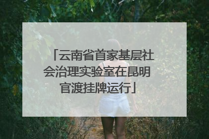 云南省首家基层社会治理实验室在昆明官渡挂牌运行