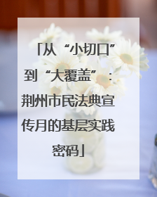 从“小切口”到“大覆盖”：荆州市民法典宣传月的基层实践密码