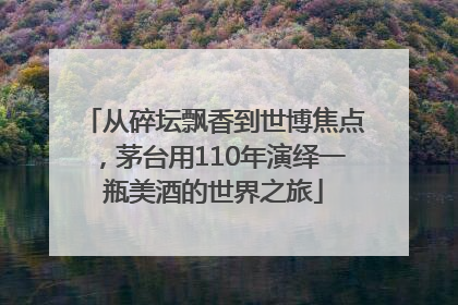 从碎坛飘香到世博焦点，茅台用110年演绎一瓶美酒的世界之旅