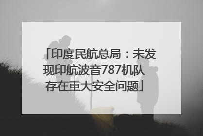 印度民航总局：未发现印航波音787机队存在重大安全问题