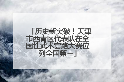 历史新突破！天津市西青区代表队在全国性武术套路大赛位列全国第三