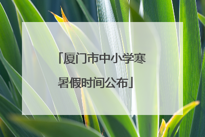 厦门市中小学寒暑假时间公布
