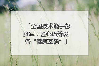 全国技术能手彭彦军：匠心巧辨设备“健康密码”