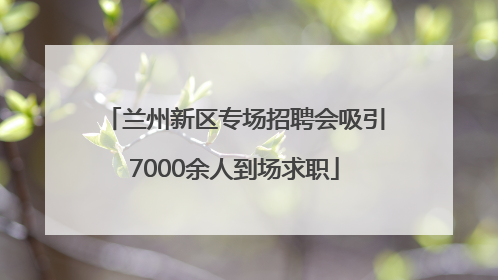兰州新区专场招聘会吸引7000余人到场求职