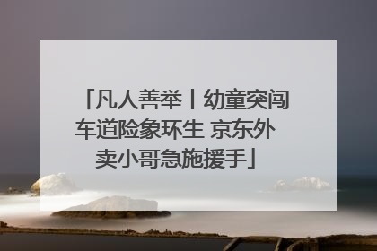 凡人善举丨幼童突闯车道险象环生 京东外卖小哥急施援手