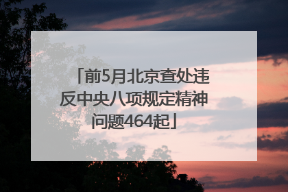前5月北京查处违反中央八项规定精神问题464起
