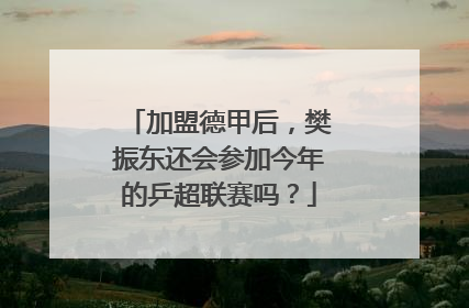 加盟德甲后，樊振东还会参加今年的乒超联赛吗？