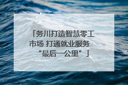 务川打造智慧零工市场 打通就业服务“最后一公里”